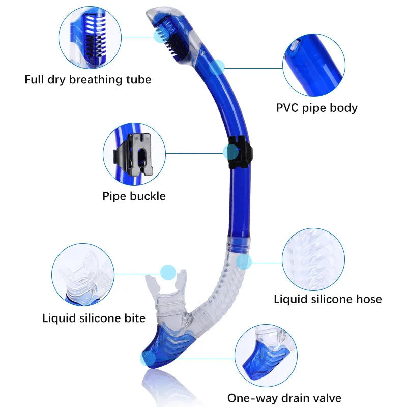 Diving Silicone Mask Snorkel Set with Breath Tube Swimming Goggles Scuba Dive Accessories