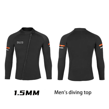 Men's 1.5mm Split Diving Suit Surfing Jacket Neoprene Professional Scuba Diving Clothes