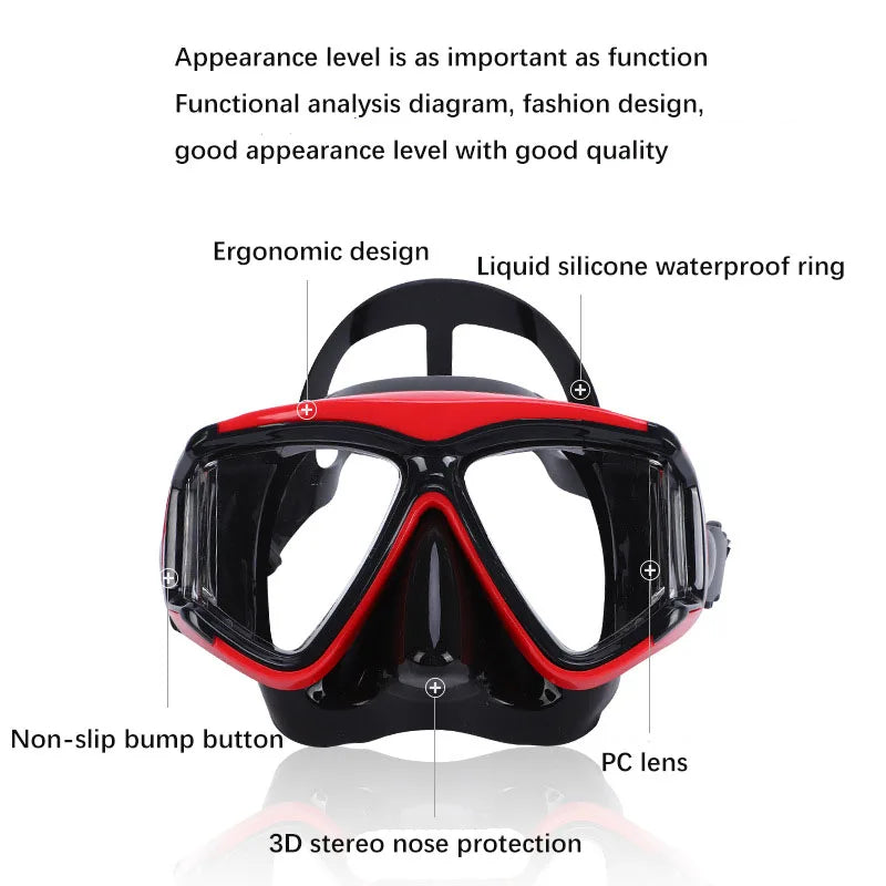 Diving Silicone Mask Snorkel Set with Breath Tube Swimming Goggles Scuba Dive Accessories