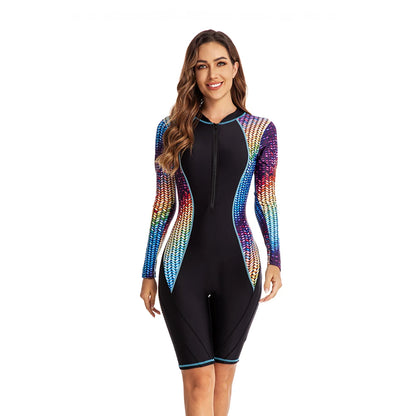 Long Sleeve One-Piece Surfing Suit Sunscreen Beach Swim Motorboat Surfing Clothes