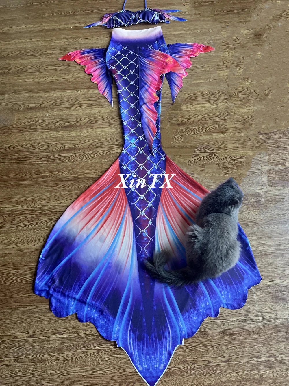 Bikini Woman Mermaid Tail Adult Swimsuit Monofin For Beach Diving Model Photoshoot