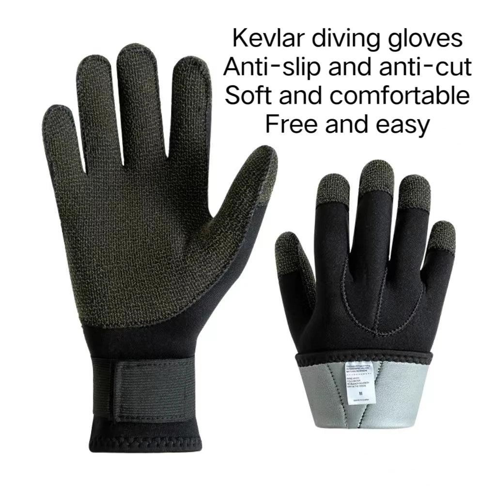 3mm Kevlar Diving Gloves Cut Resistant for Snorkeling Swimming Dive Accessories