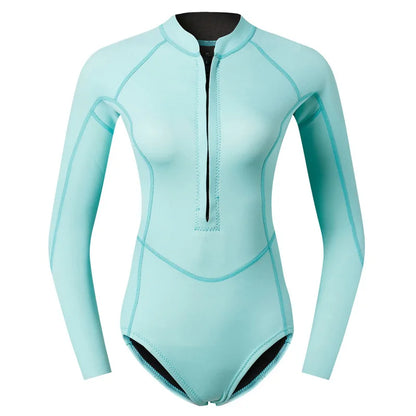 2mm Women's Diving Suit Neoprene Diving Equipment Long Sleeve Swimsuit Swimwear