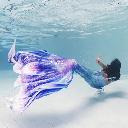 Bikini Woman Mermaid Tail Adult Swimsuit Monofin For Beach Diving Model Photoshoot