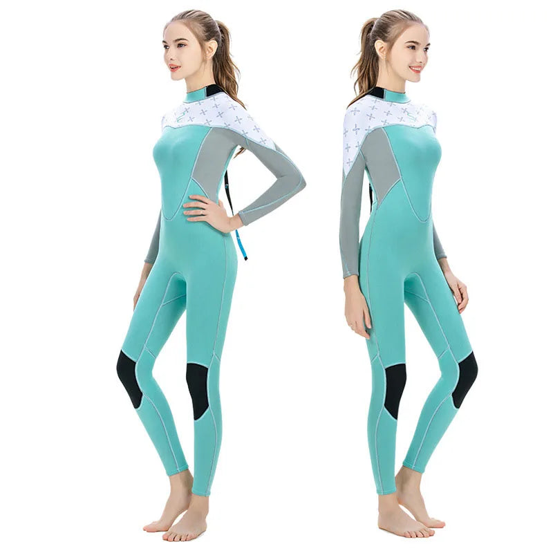2mm Long Sleeve Swimwear Neoprene Swimsuit Snorkeling Surf Diving Suit Equipment
